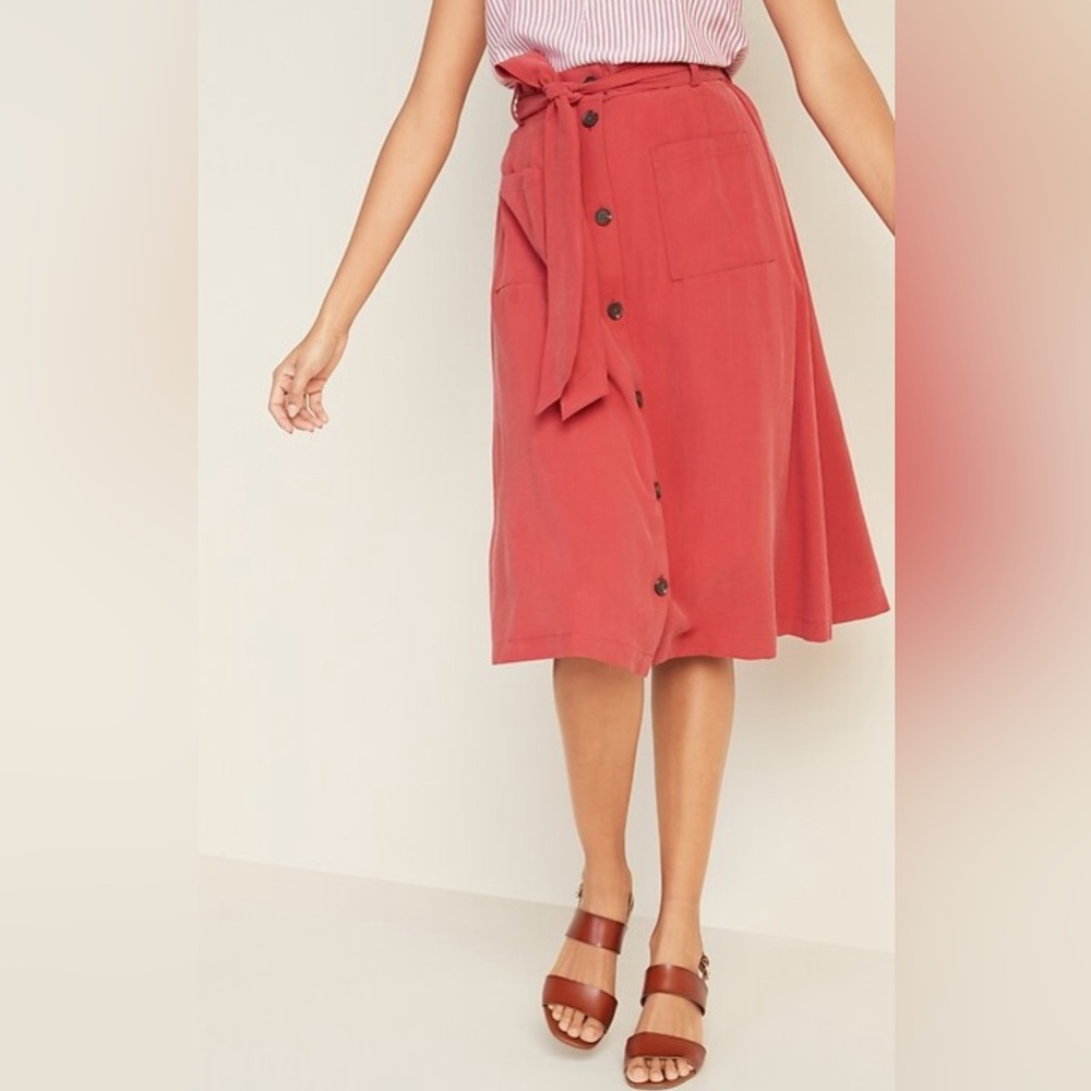 Old Navy Tie Belt Utility Midi Skirt - XS